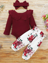 Load image into Gallery viewer, Maroon Floral Set
