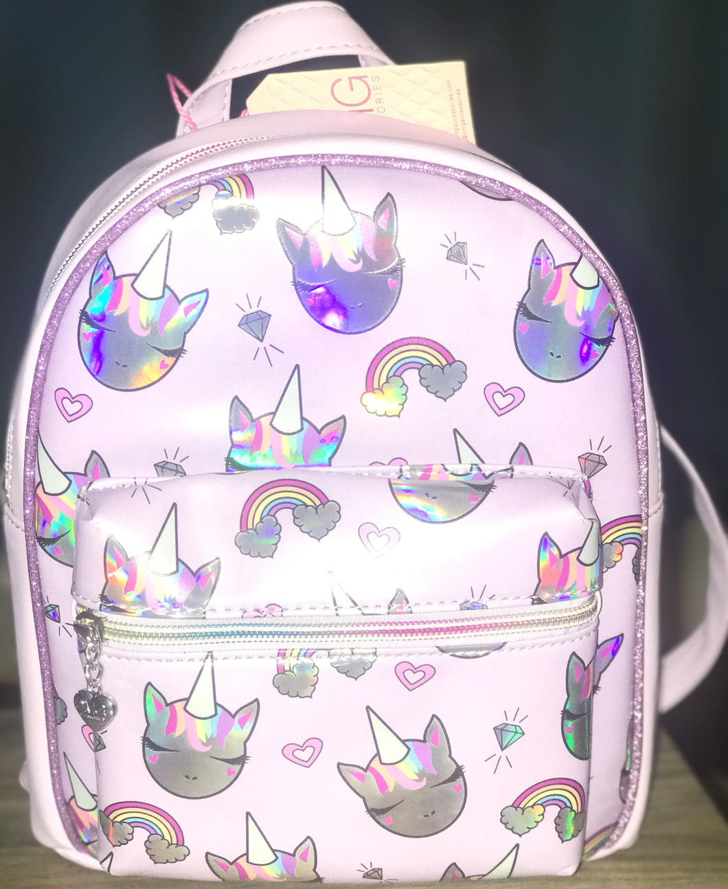 holographic mini backpack purple Purple Hologram Rainbow Bling Mini Back Pack – LGU Kidz Collection